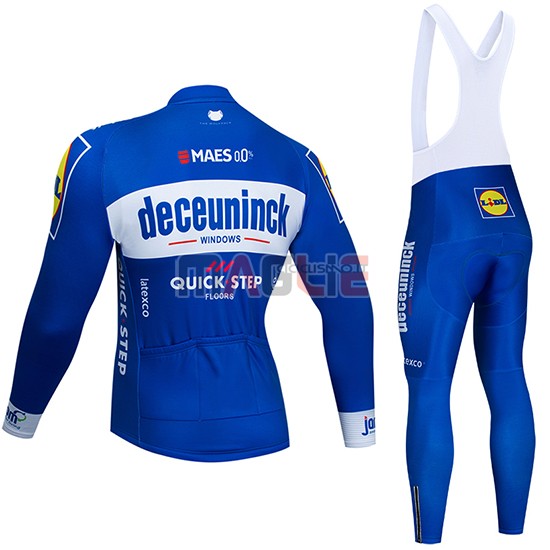 Maglia Deceuninck Quick Step Manica Lunga 2019 Blu Bianco